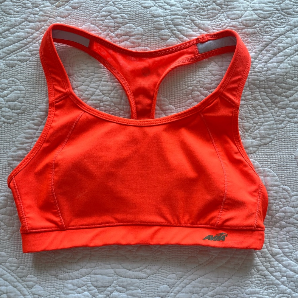 Avia Orange Sports Bra Racerback Moisture-Wicking